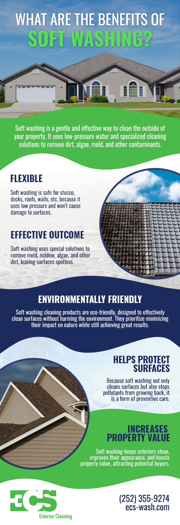 Soft washing offers many benefits for your home.